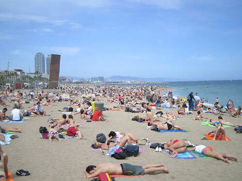 Barcelona Beach Tits teaching teens