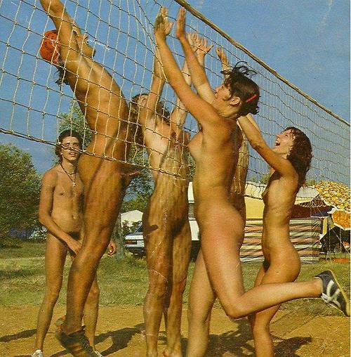 Naked Volleyball mistress biting