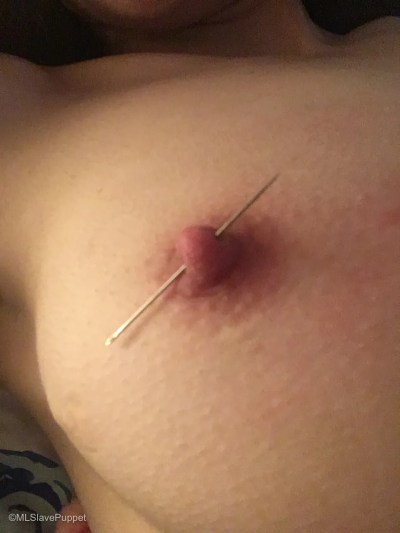 Nipple Needle Torture cock slave